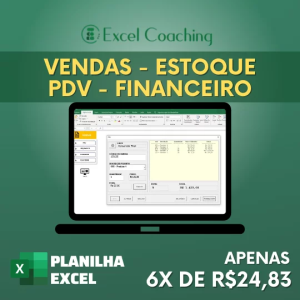 Planilha Vendas, PDV, Estoque, Financeiro